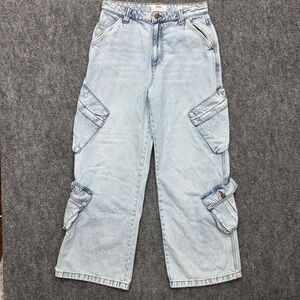 Cotton On Light Blue Wide Leg Cargo Jeans